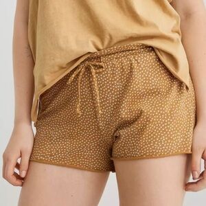 Aerie paperback boxer short honey mustard yellow polka dot large